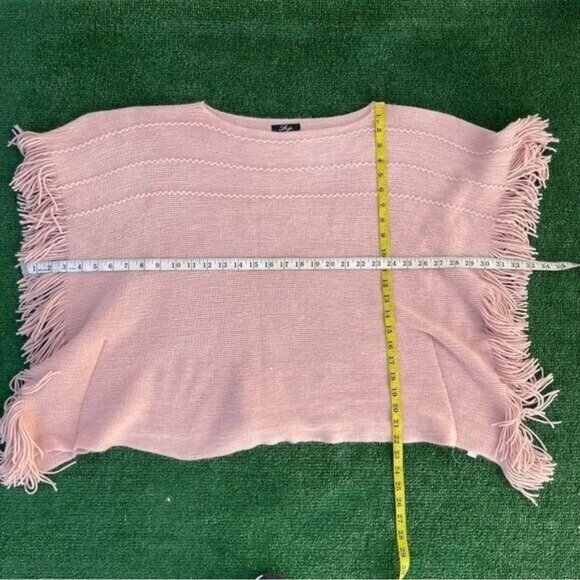 La Je Pink Sweater with Fringe One Size - Picture 6 of 9